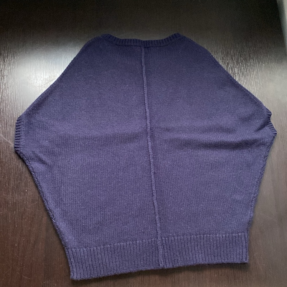 Ann Taylor Knit Poncho Sweater Navy Blue M NWT - Picture 5 of 6